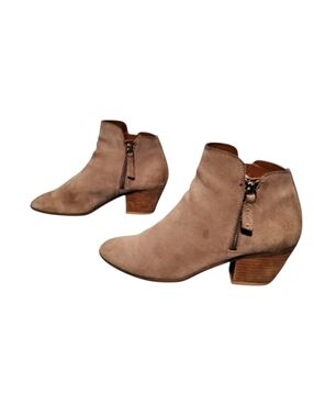 Frye Beige Leather Zip-Up Ankle Booties Boots Women's Size 8M